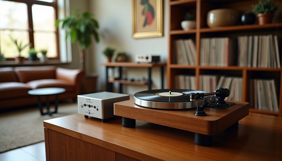 Enceinte pour platine vinyle : préampli phono, entrée et câble, guide de branchement sans erreurs
